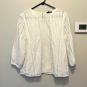 Banana Republic White 3/4 Sleeve Blouse